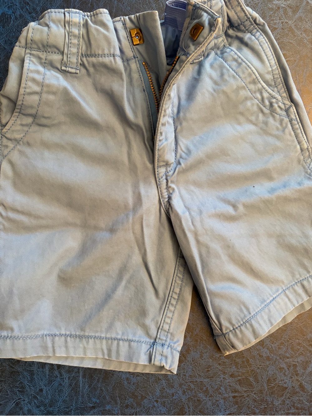 GAP boys Light Blue Flat-Front Cotton Shorts